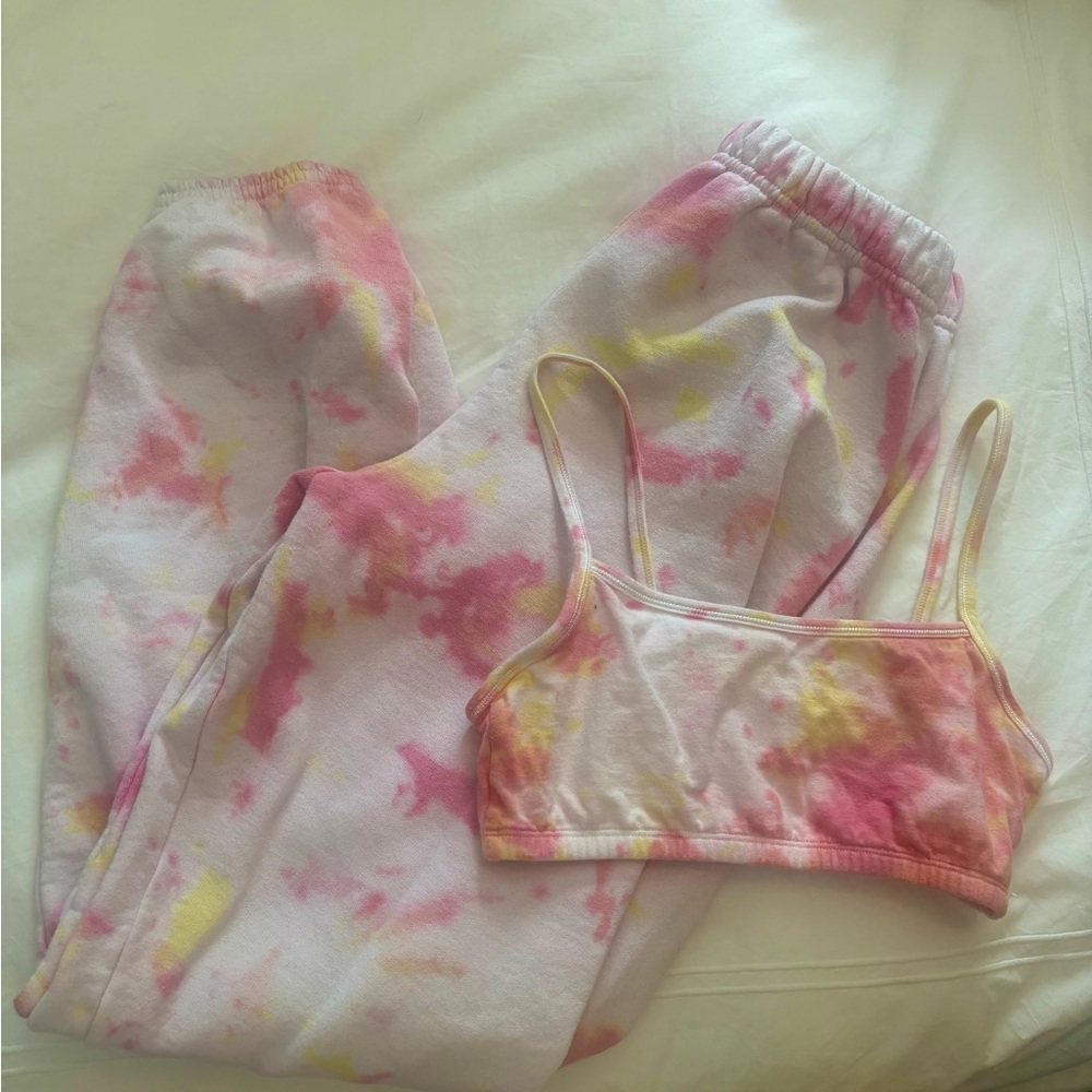 Fruit of the Loom Pink and Yellow Tie-Dye Set